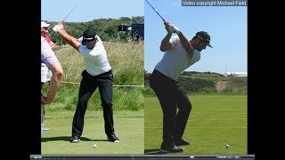 Jon Rahm golf swing  Long Iron faceon amp downtheline July 2017 [upl. by Vina841]