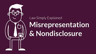 Misrepresentation and Nondisclosure  Contracts  Defenses amp Excuses [upl. by Atinas]