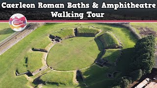 CAERLEON ROMAN BATHS amp AMPHITHEATRE WALES  Walking Tour  Pinned on Places [upl. by Bertrando]