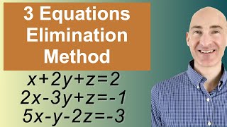 Solving Systems of 3 Equations Elimination [upl. by Naol]