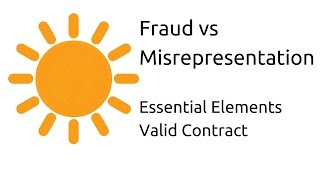 Fraud vs Misrepresentation  Other Essential Elements of a Valid Contract  CA CPT  CS amp CMA [upl. by Rednirah]